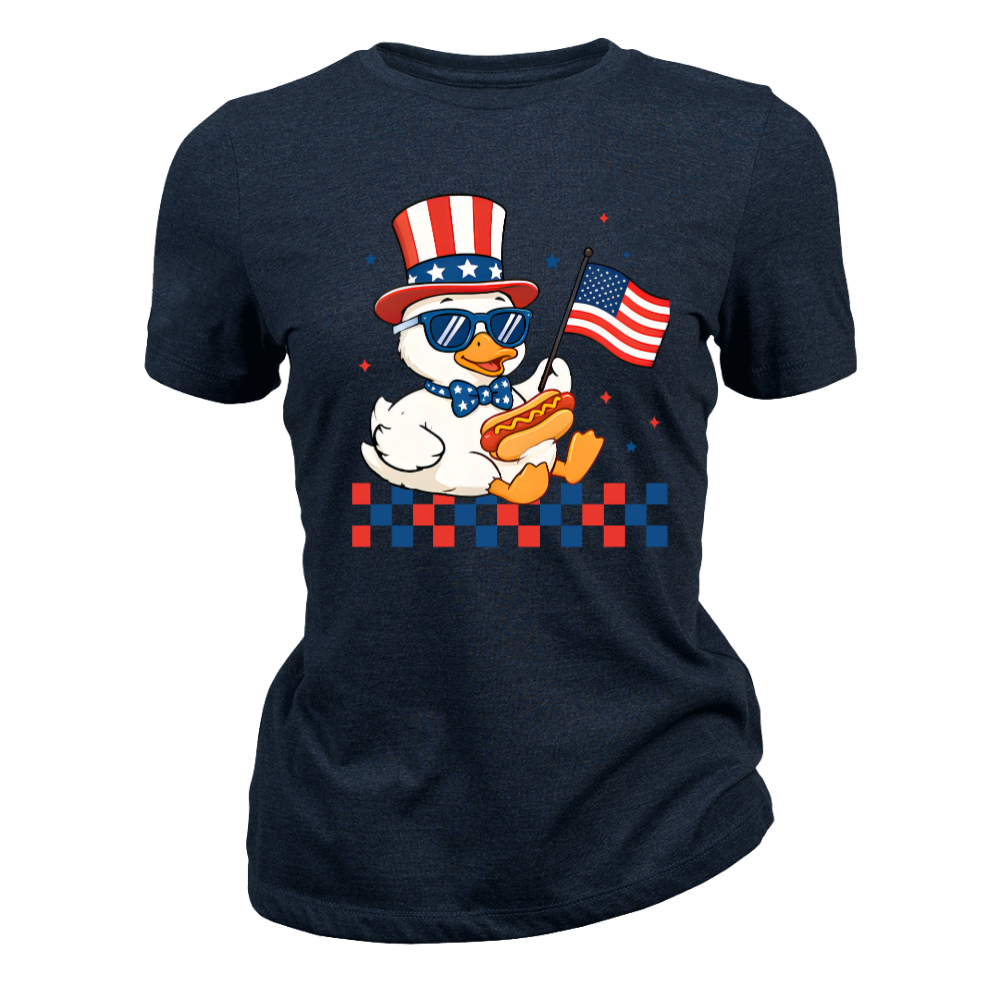 Patriotic Duck Funny 4th Of July USA Flag - Women T-Shirt