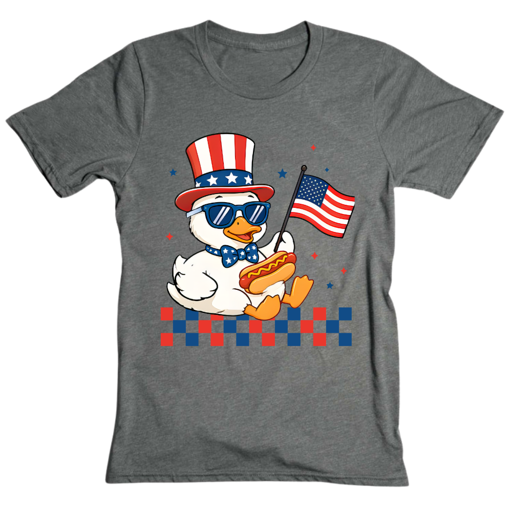 Patriotic Duck Funny 4th Of July USA Flag - T-Shirt