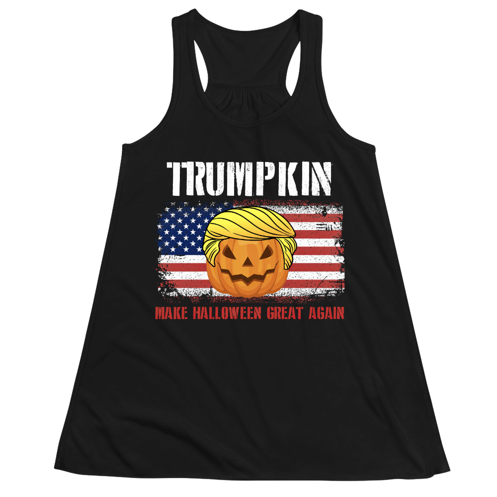 Trumpkin American Flag Halloween - Women Tank Top
