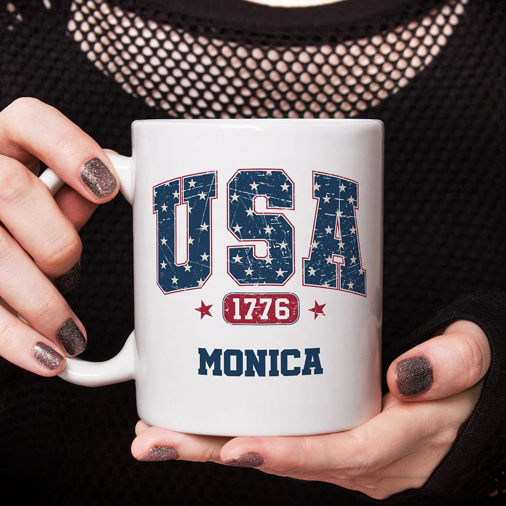 USA 1776 Patriotic Mug American Flag Stars