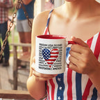 USA 250 Years Heart Flag Mug Patriotic Freedom