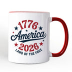 1776 2026 America Mug Land Of The Free Patriotic