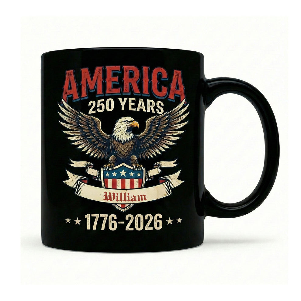 America 250 Years Eagle Mug 1776 2026 Patriotic