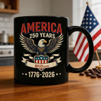 America 250 Years Eagle Mug 1776 2026 Patriotic