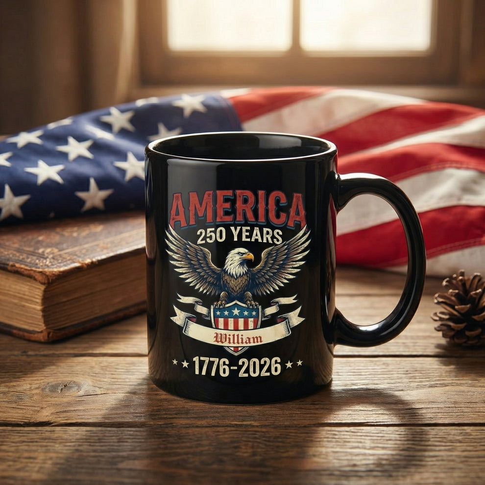 America 250 Years Eagle Mug 1776 2026 Patriotic