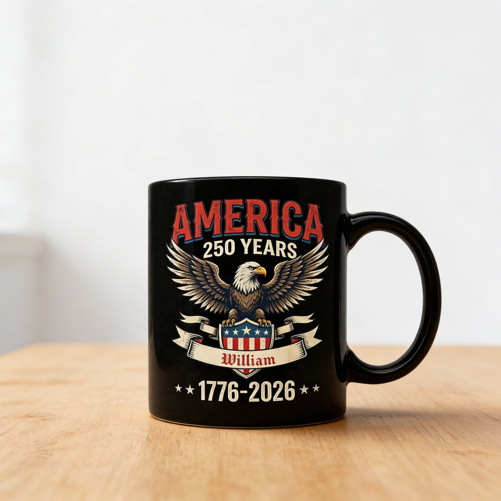 America 250 Years Eagle Mug 1776 2026 Patriotic