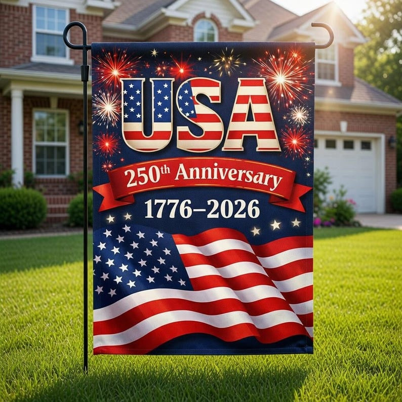 USA 250th Anniversary Garden Flag 1776 2026 Patriotic