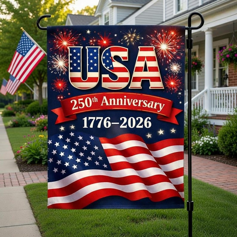 USA 250th Anniversary Garden Flag 1776 2026 Patriotic