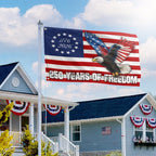 USA 250 Years Of Freedom Eagle Flag 1776 2026 Patriotic