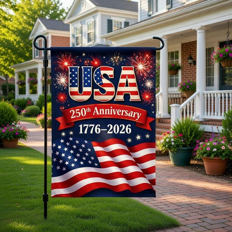 USA 250th Anniversary Garden Flag 1776 2026 Patriotic