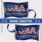 USA 250 Years Of Freedom Flag 1776 2026 Patriotic
