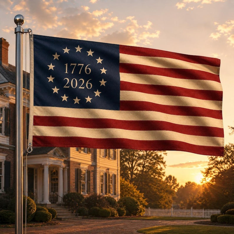 1776 2026 America 250th Anniversary Flag Patriotic USA