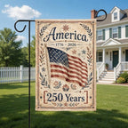 America 250 Years Garden Flag 1776 2026 Vintage USA
