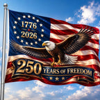 USA Eagle 250 Years Of Freedom Flag 1776 2026 Patriotic