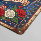 Welcome To Our Home Metal Sign Patriotic Floral USA Decor