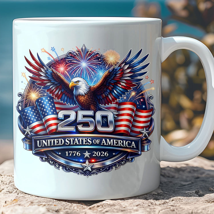 USA 250th Anniversary Eagle Mug 1776 2026 Patriotic