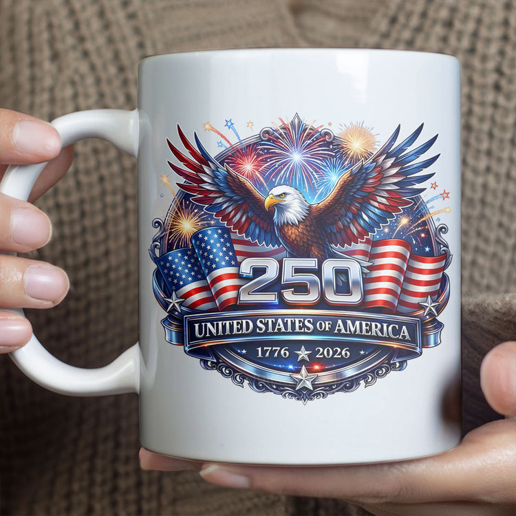 USA 250th Anniversary Eagle Mug 1776 2026 Patriotic