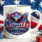 USA 250th Anniversary Eagle Mug 1776 2026 Patriotic