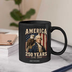 America 250 Years Washington Mug 1776 2026 Patriotic